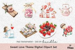 Sweet Love Theme Digital Clipart Bundle - CraftNest - Digital Crafting and Art