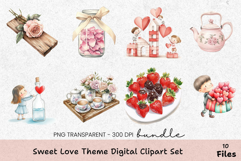 Sweet Love Theme Digital Clipart Bundle - CraftNest - Digital Crafting and Art