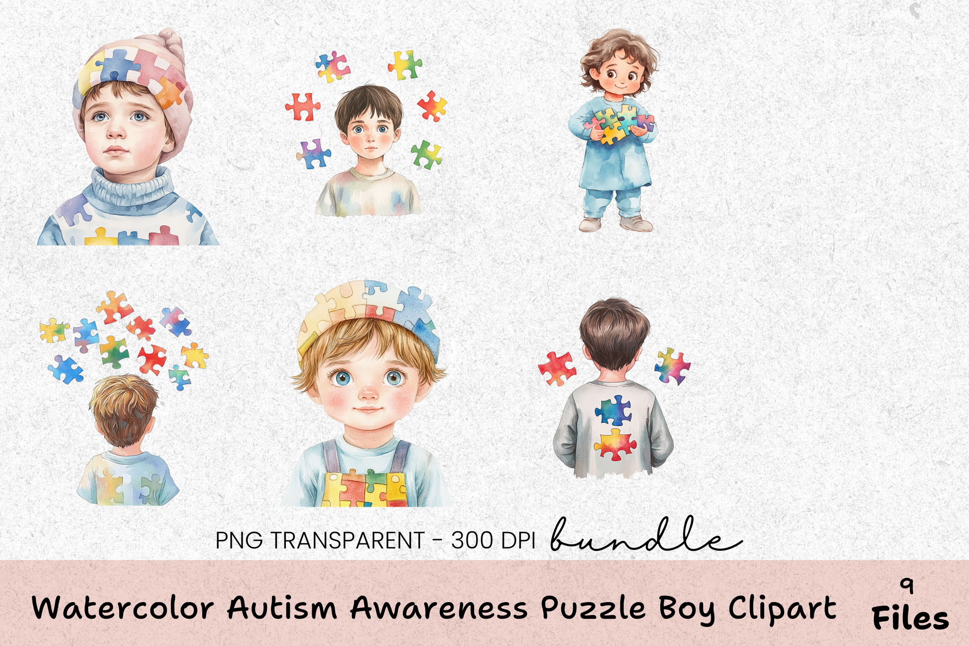 Autism Awareness Puzzle Boy Clipart Bundle - CraftNest - Digital Crafting and Art