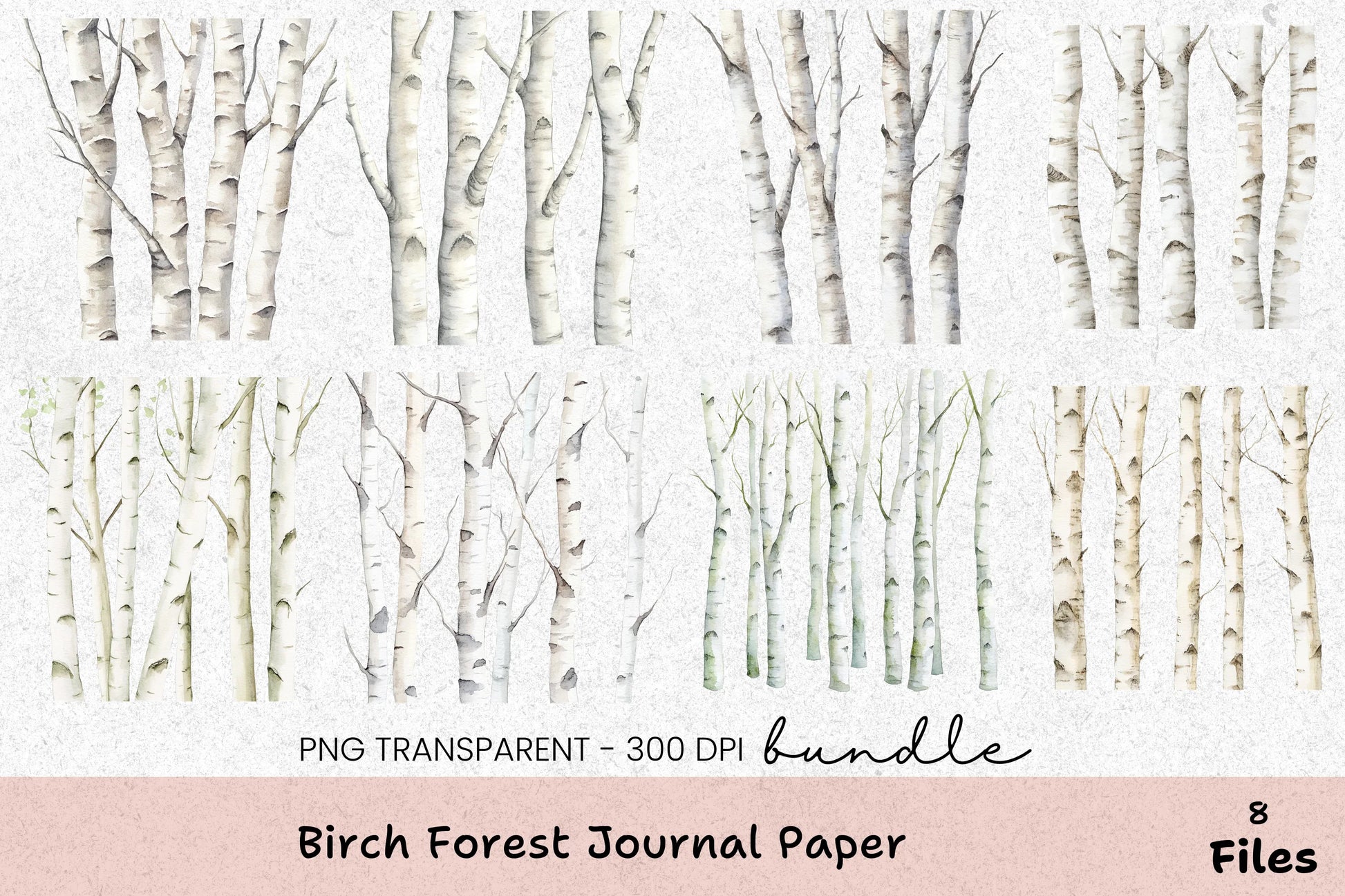 Birch Forest Paper Clipart Bundle - CraftNest - Digital Crafting and Art