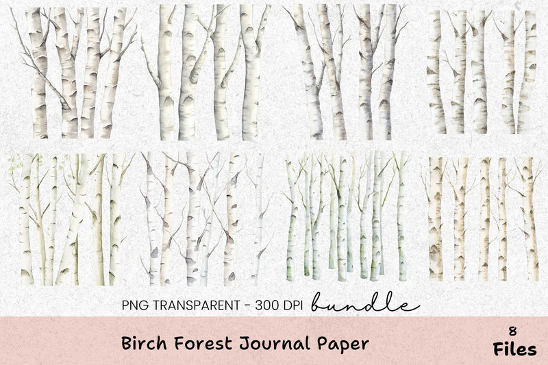 Birch Forest Paper Clipart Bundle - CraftNest - Digital Crafting and Art