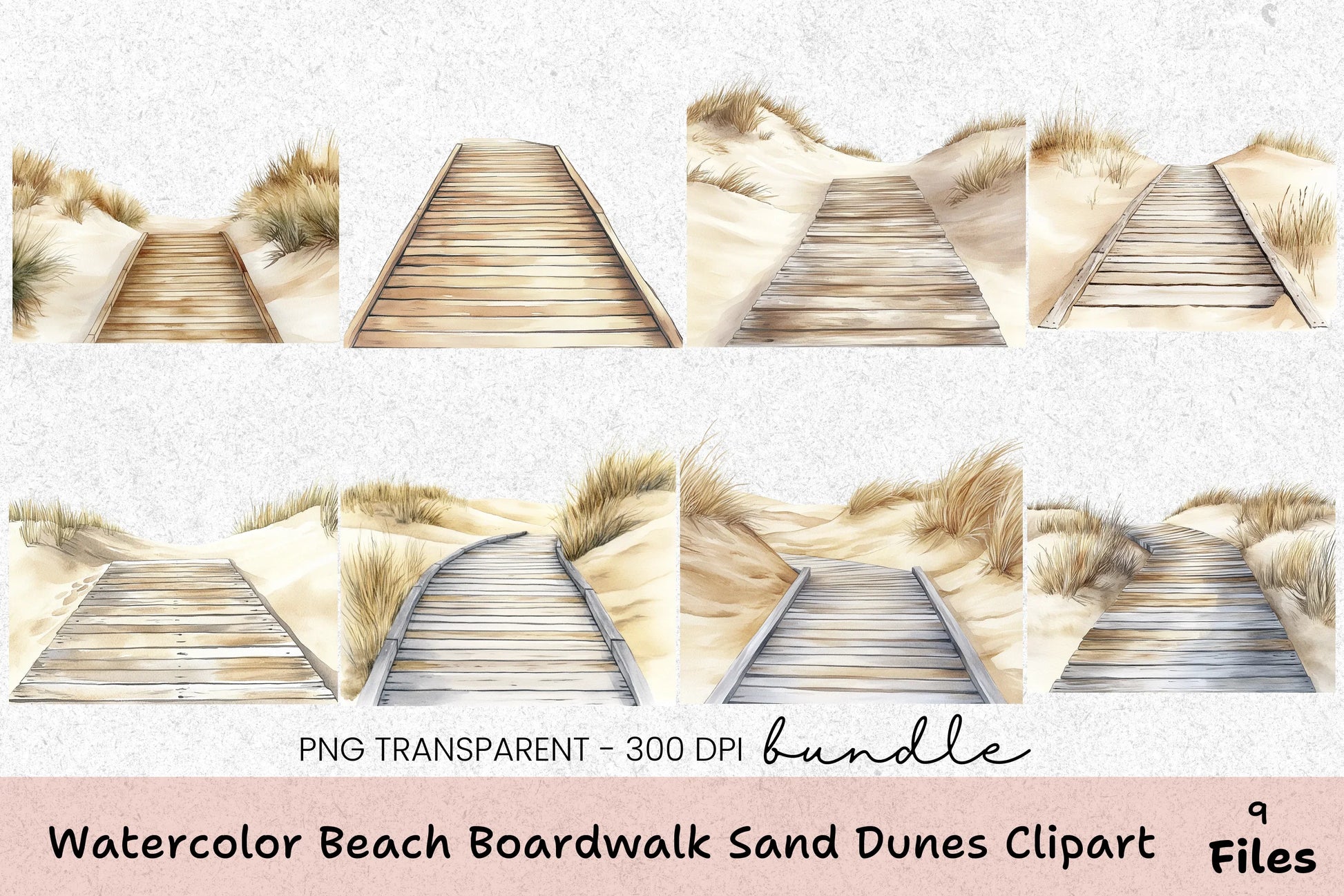Beach Boardwalk Sand Dunes Clipart Bundle - CraftNest - Digital Crafting and Art