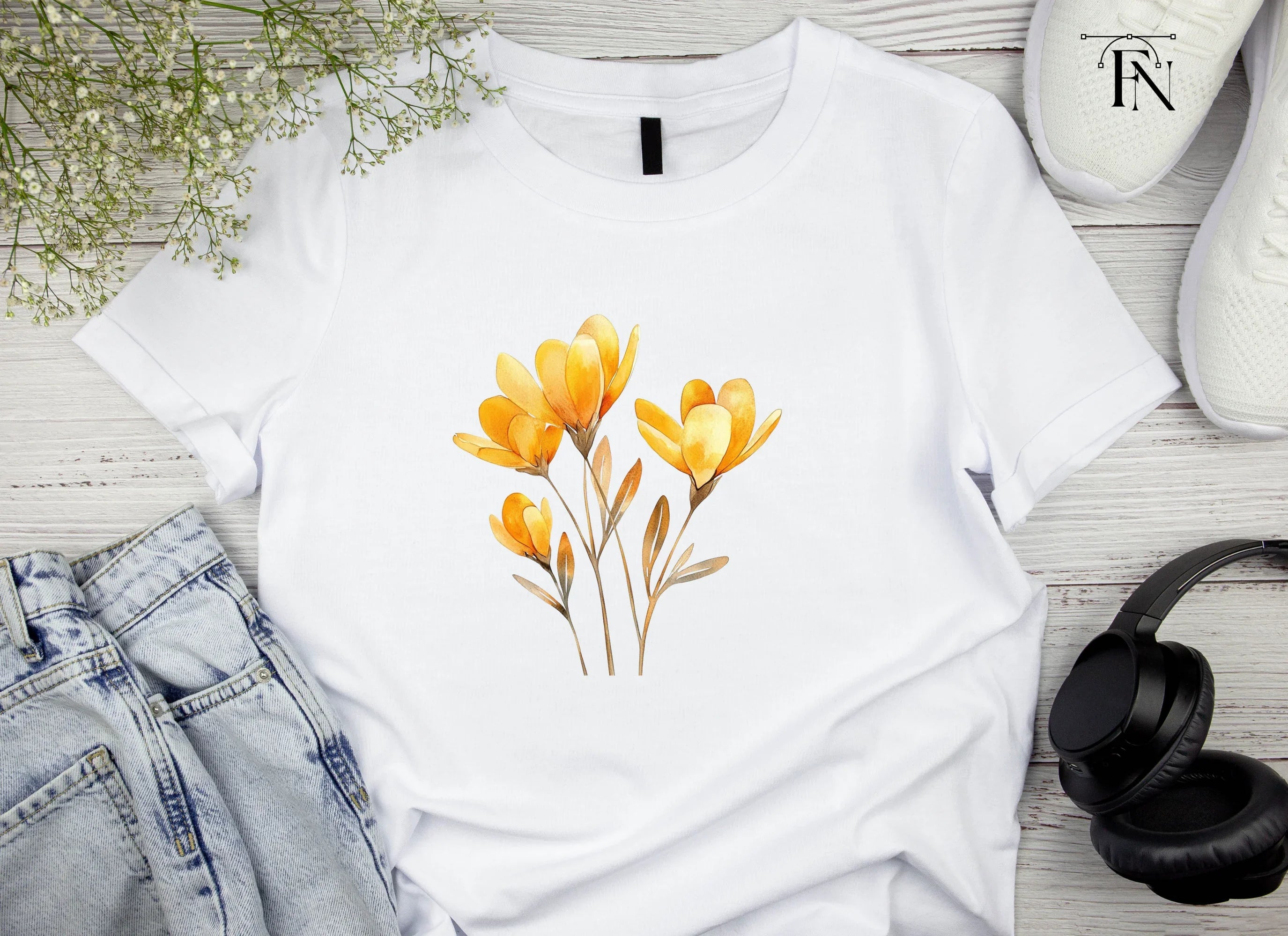 Yellow Flower Clipart Bundle