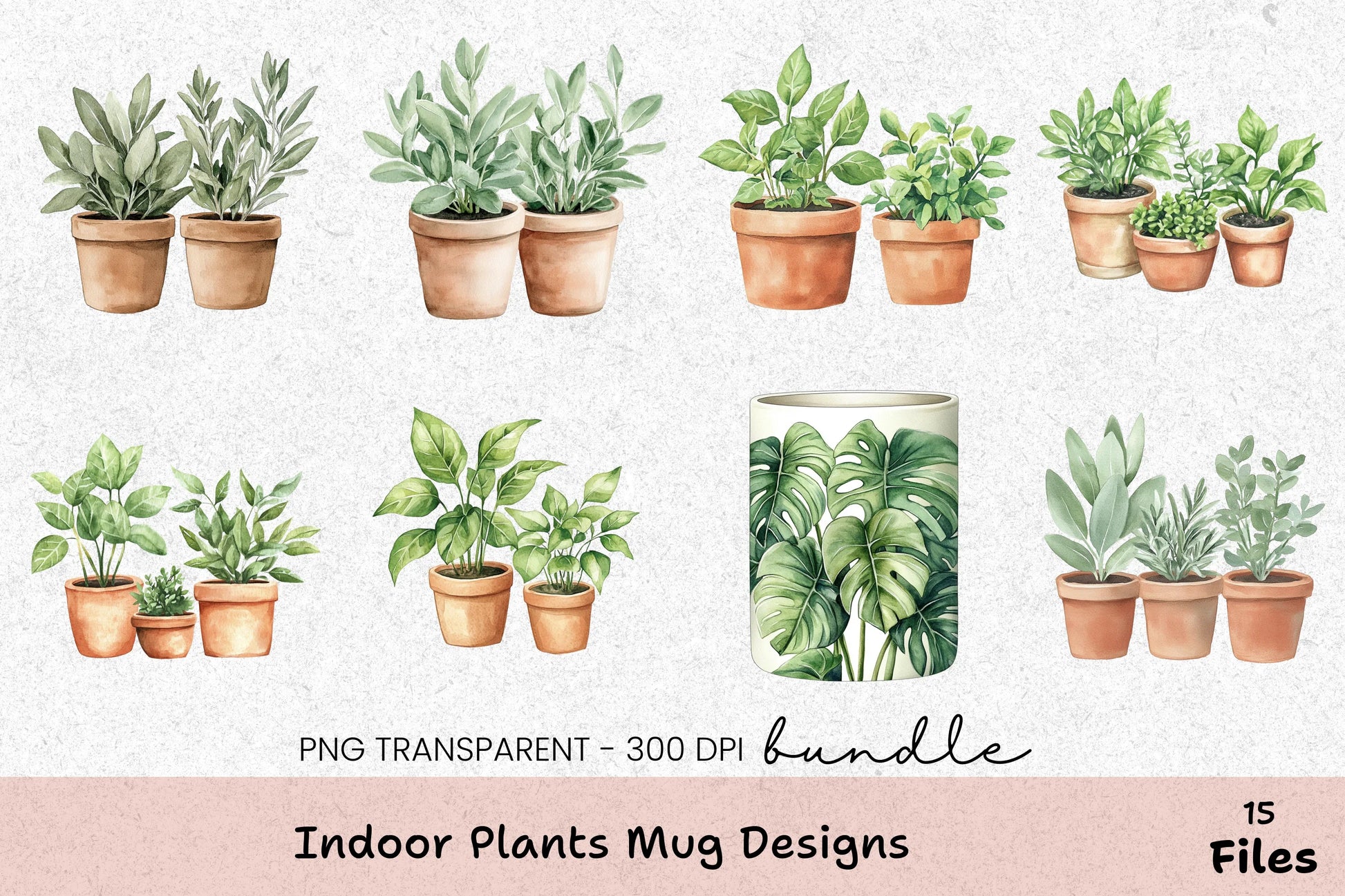 Indoor Plant Design Mug Wrap Bundle - CraftNest - Digital Crafting and Art