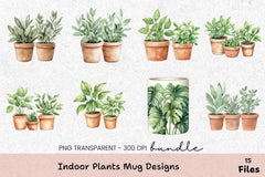 Indoor Plant Design Mug Wrap Bundle - CraftNest - Digital Crafting and Art