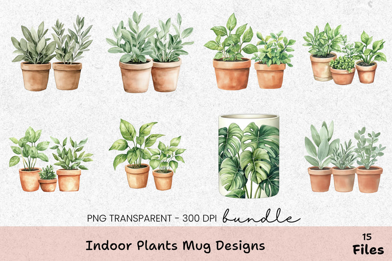 Indoor Plant Design Mug Wrap Bundle - CraftNest - Digital Crafting and Art