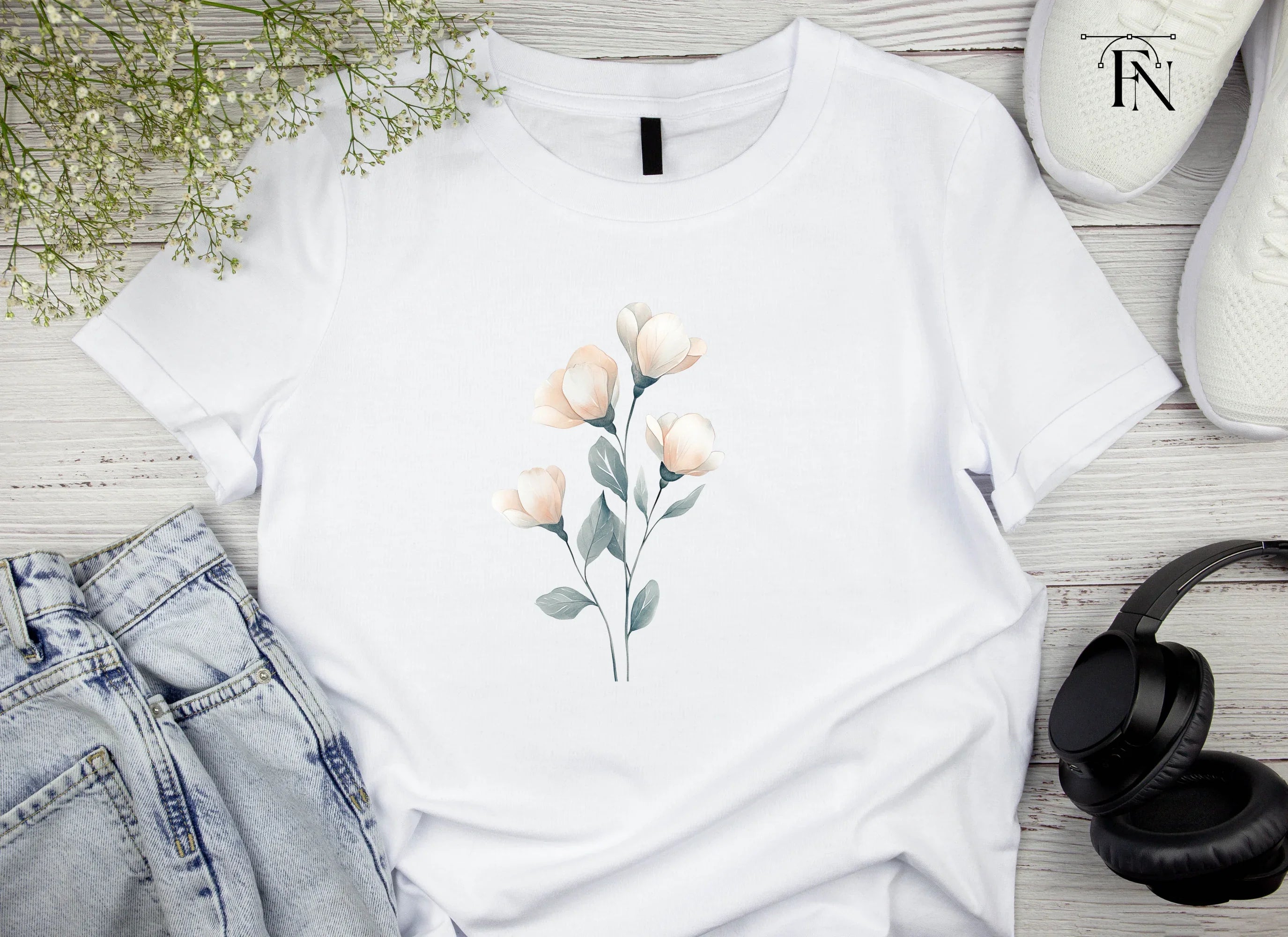 Elegant Floral Branch Clipart Bundle