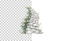 Garden Stone Path with Flowers Clipart Bundle - CraftNest - Digital Crafting and Art
