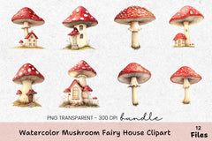 Mushroom Fairy House Clipart Bundle - CraftNest - Digital Crafting and Art