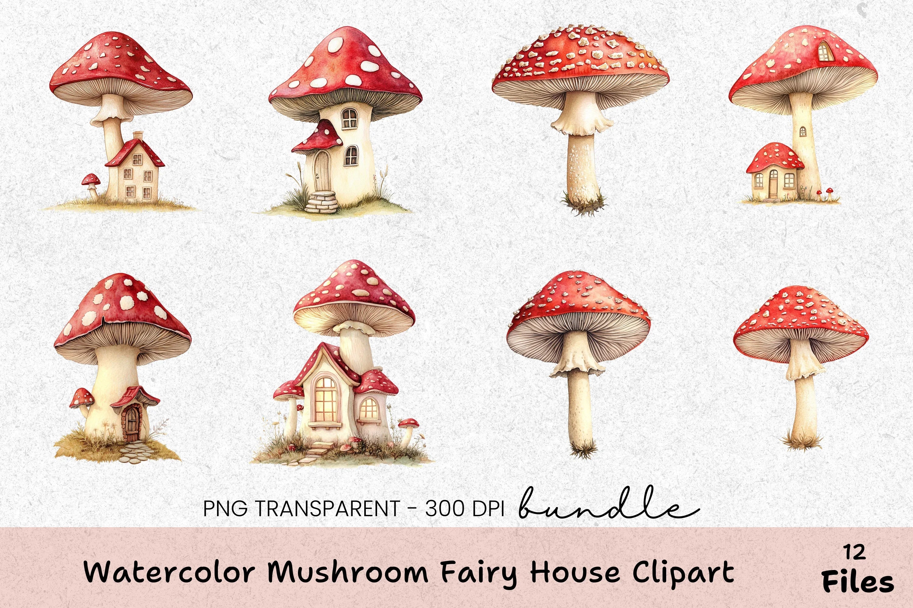 Mushroom Fairy House Clipart Bundle - CraftNest - Digital Crafting and Art