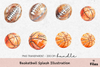 Basketball Splash Illustration Clipart Bundle