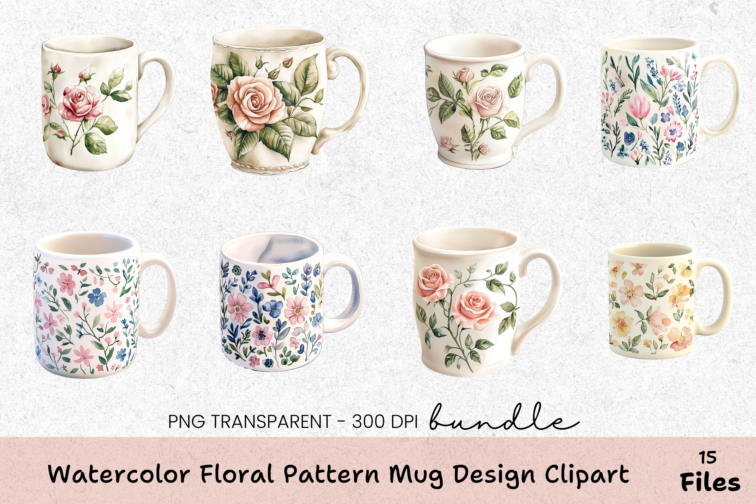 Floral Pattern Mug Wrap Bundle