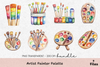 Artist Painter Palette Clipart Bundle