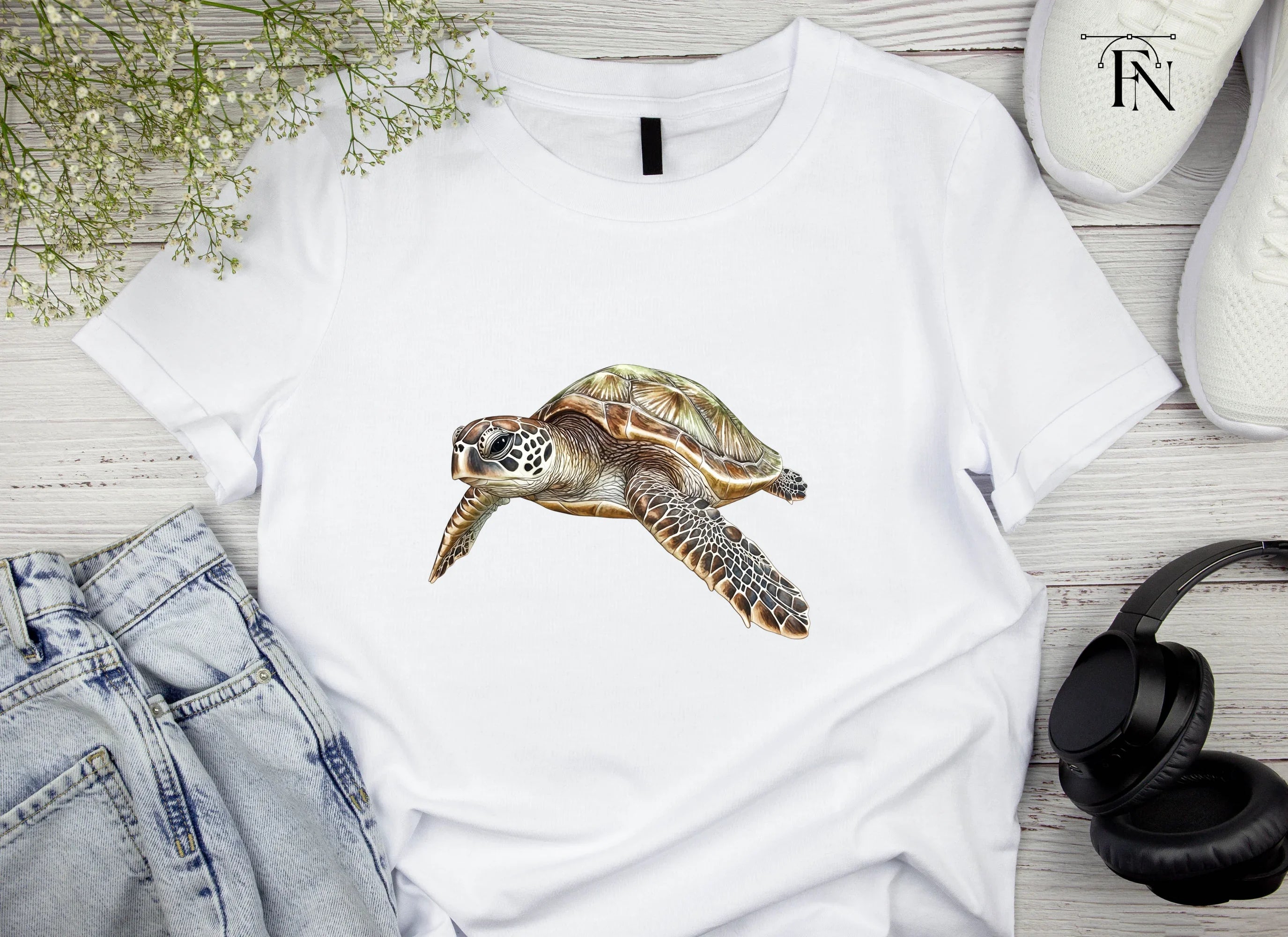 Green Sea Turtles Clipart Bundle