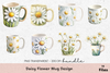 Daisy Flower Design Mug Wrap Bundle