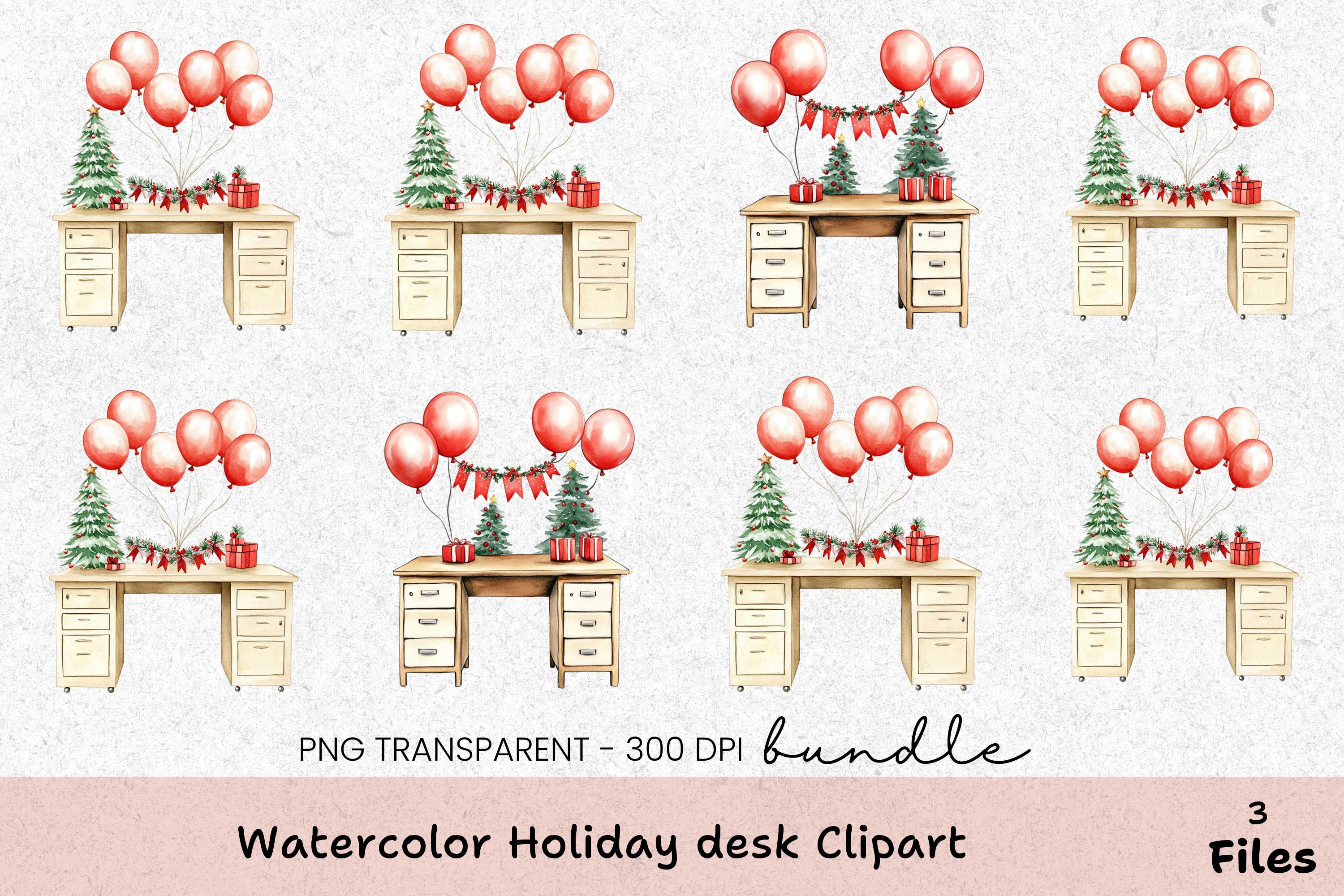 Holiday Desk Clipart Bundle