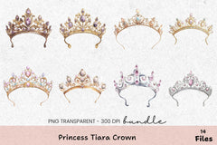 Princess Tiara Crown Clipart Bundle - CraftNest - Digital Crafting and Art