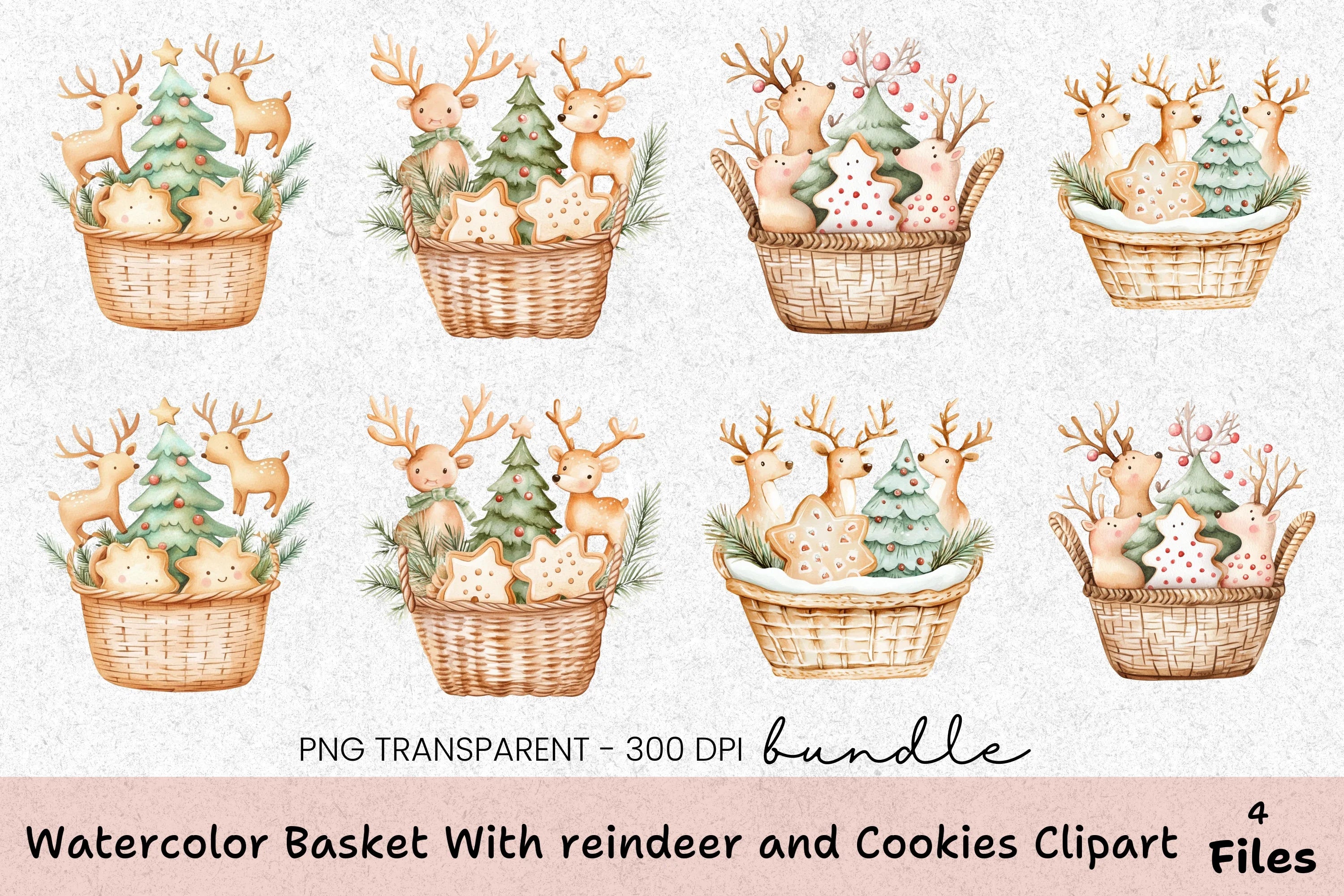 Reindeer and Cookies Clipart Bundle - CraftNest - Digital Crafting and Art