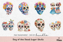 Day of the Dead Sugar Skulls Clipart Bundle - CraftNest - Digital Crafting and Art