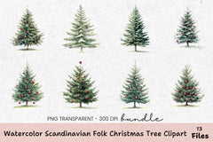 Scandinavian Folk Christmas Tree Clipart Bundle - CraftNest - Digital Crafting and Art