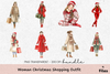 Christmas Shopping Outfit Clipart Bundle for Women