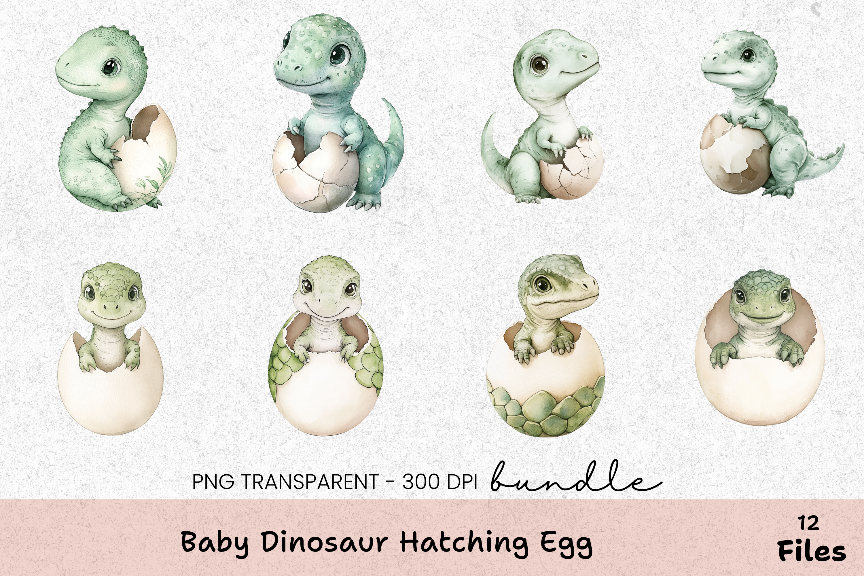 Baby Dinosaur Hatching Egg Clipart Bundle