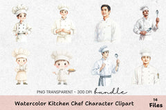 Kitchen Chef Character Clipart Bundle - CraftNest - Digital Crafting and Art