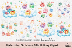 Christmas Gifts Holiday Clipart Bundle - CraftNest - Digital Crafting and Art