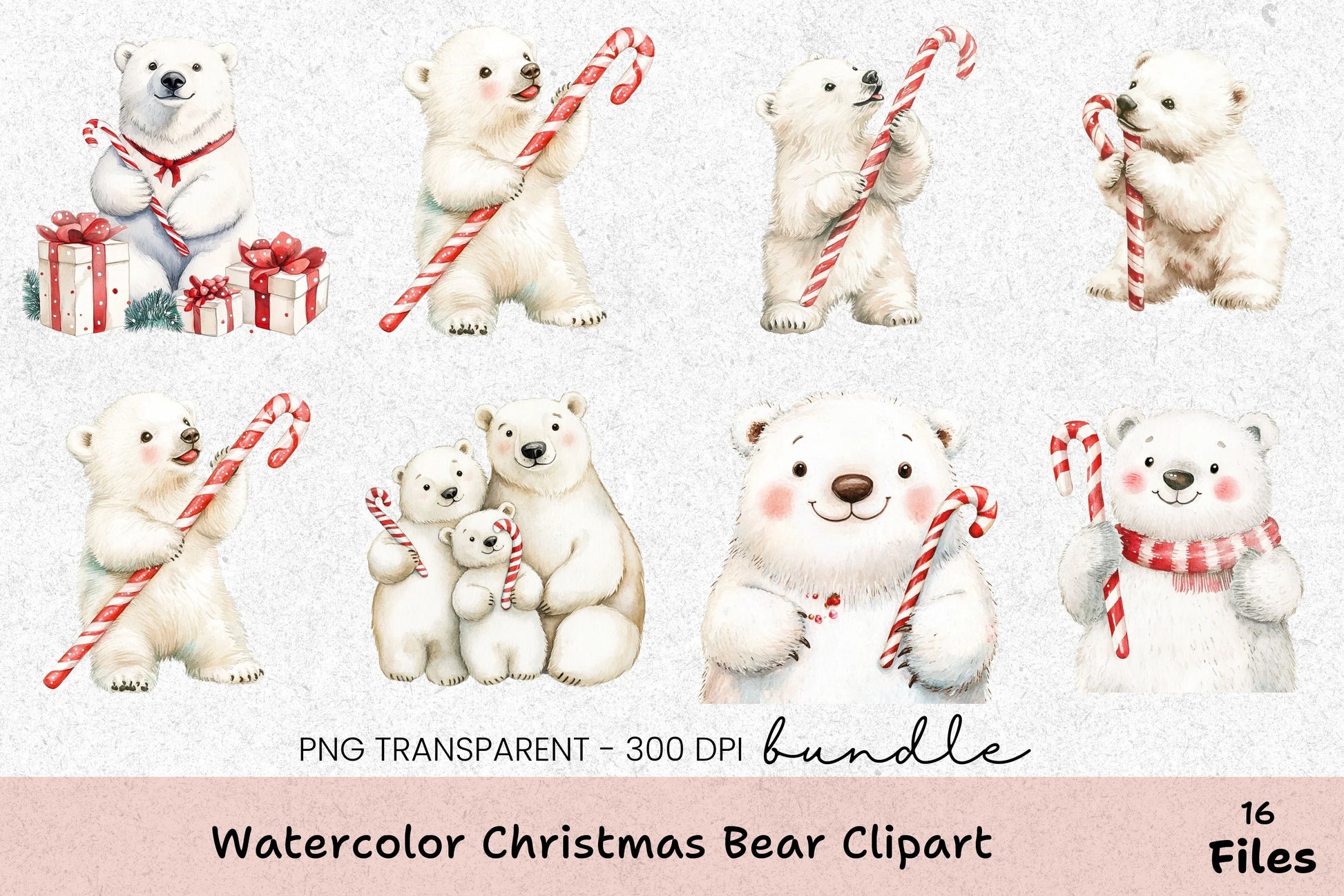 Christmas Bear Clipart Bundle - CraftNest - Digital Crafting and Art