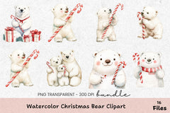 Christmas Bear Clipart Bundle - CraftNest - Digital Crafting and Art