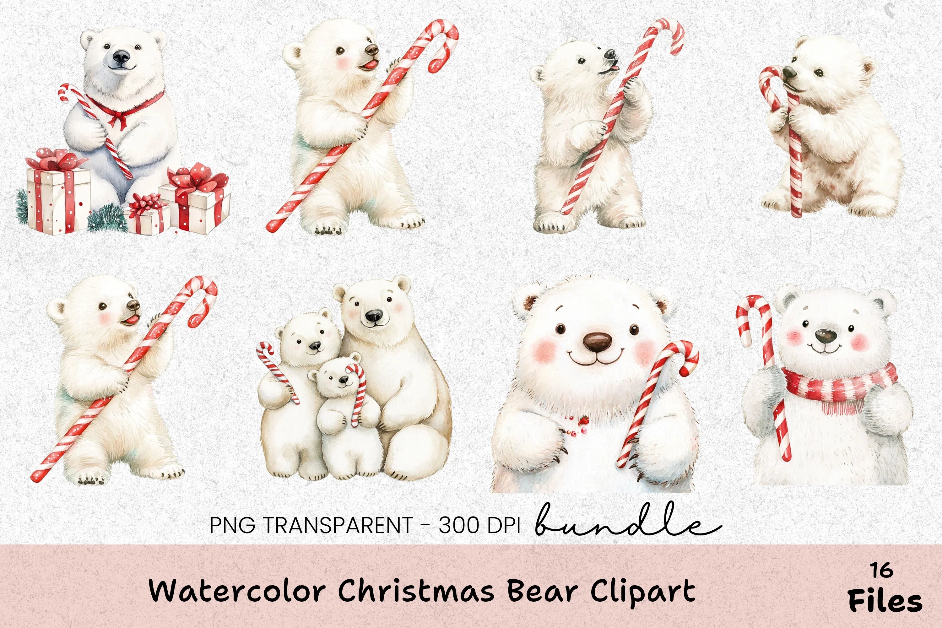 Christmas Bear Clipart Bundle - CraftNest - Digital Crafting and Art