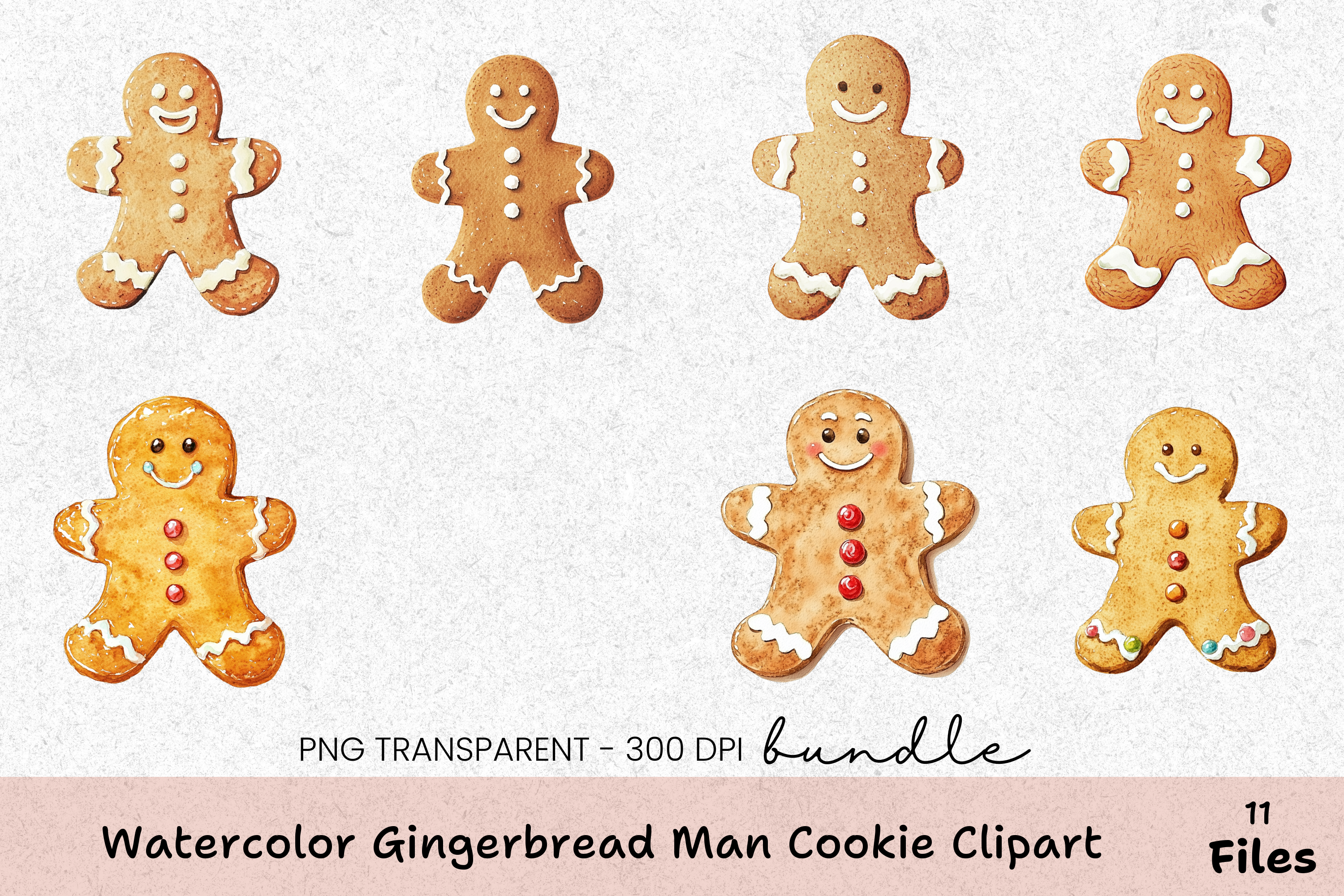 Gingerbread Man Cookie Clipart Bundle