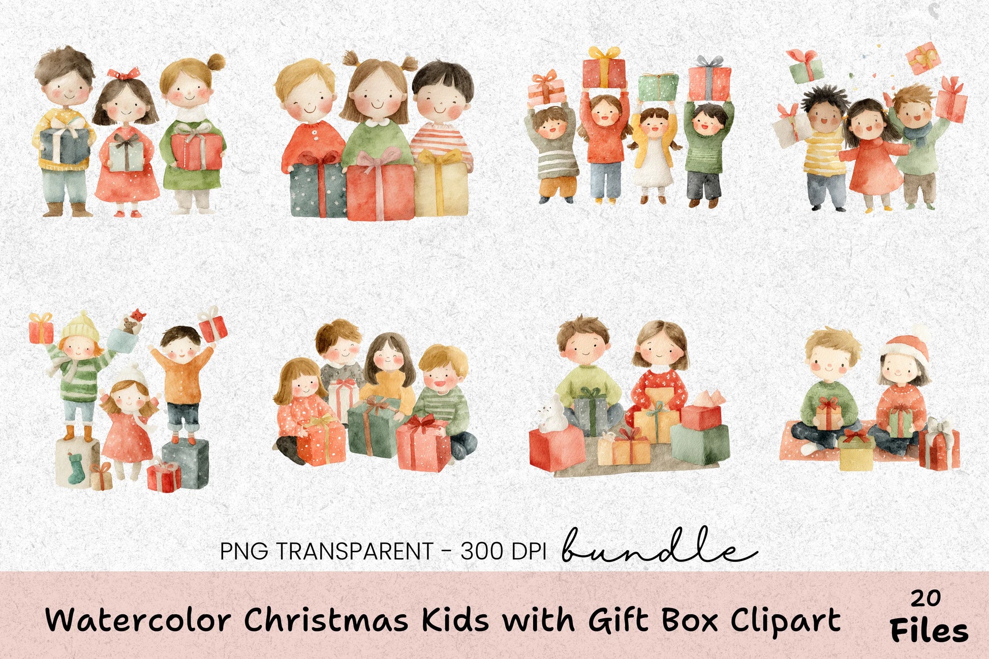 Christmas Kids Gift Box Clipart Bundle - CraftNest - Digital Crafting and Art