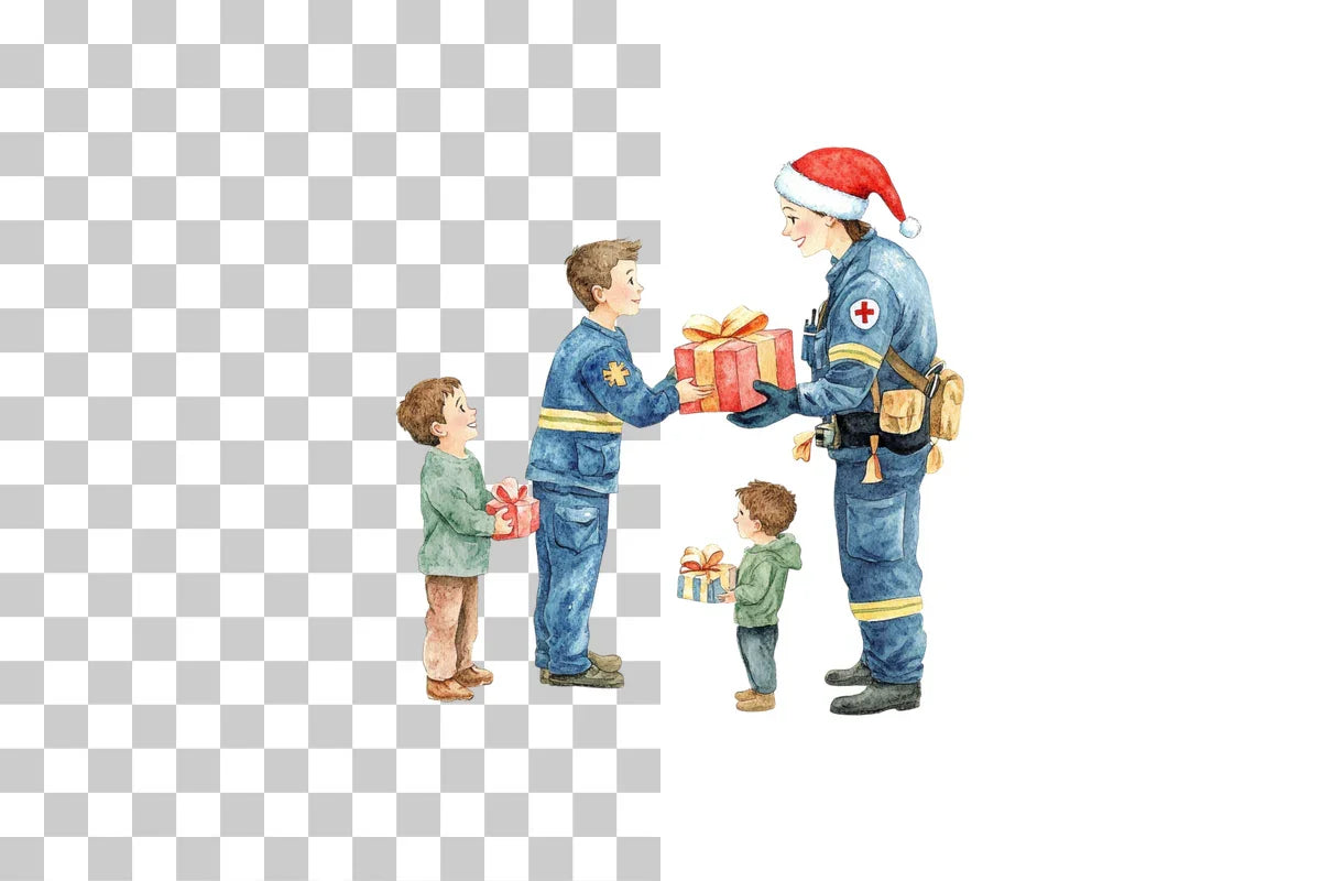 Kids Sending Gifts to Hero Clipart Bundle - CraftNest - Digital Crafting and Art