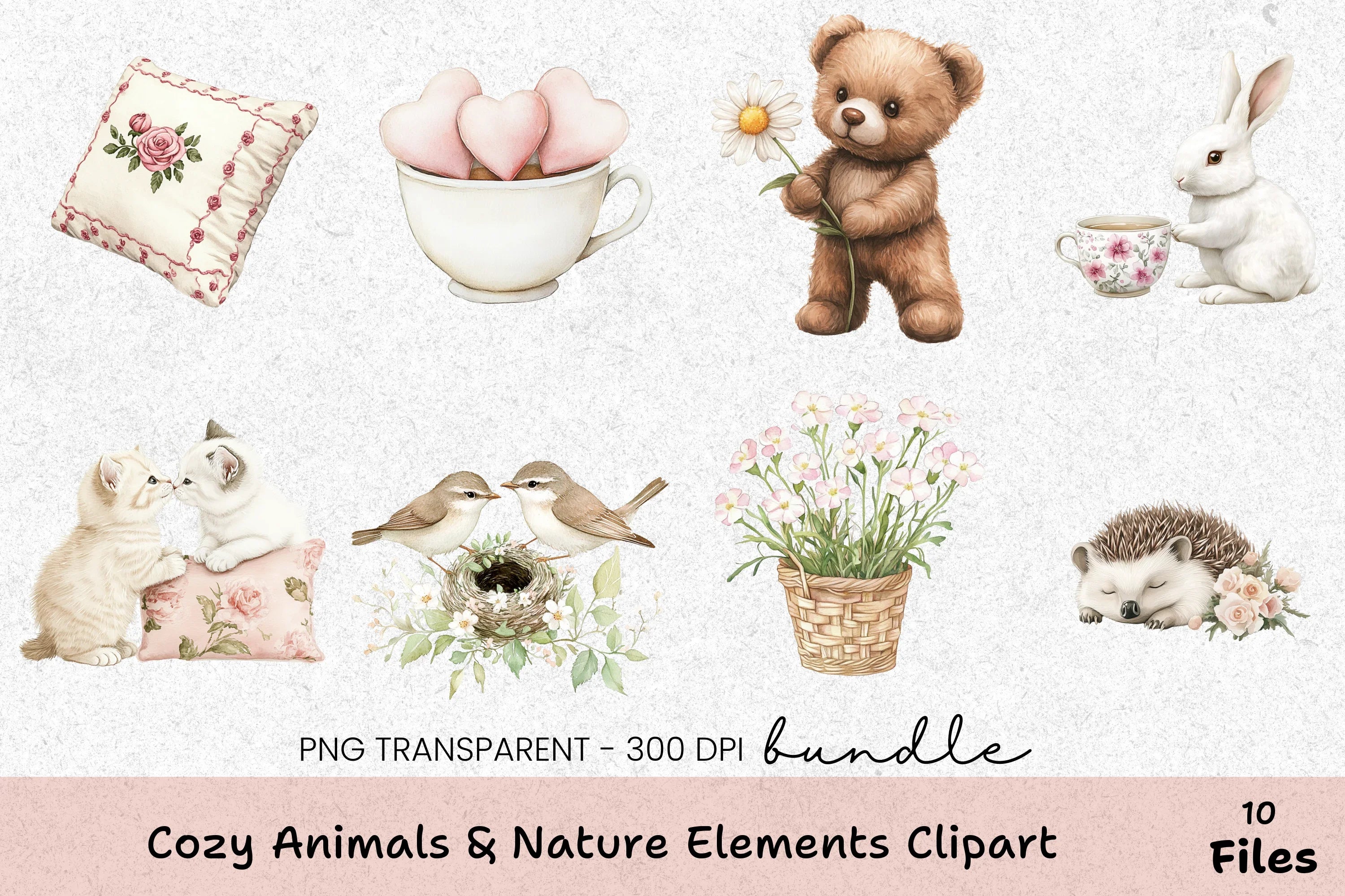 Cozy Animals & Nature Elements Clipart Bundle - CraftNest - Digital Crafting and Art