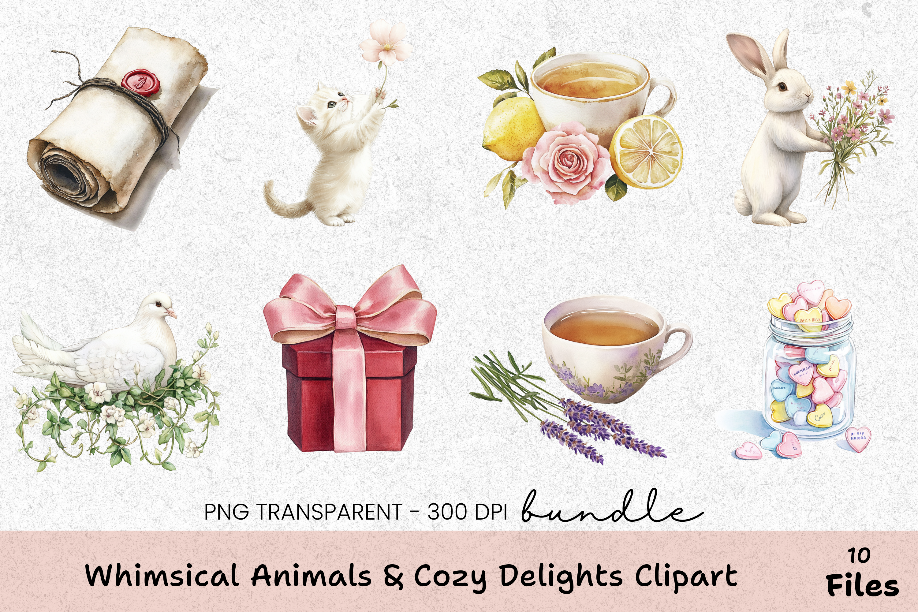 Whimsical Animals & Cozy Delights Clipart Bundle