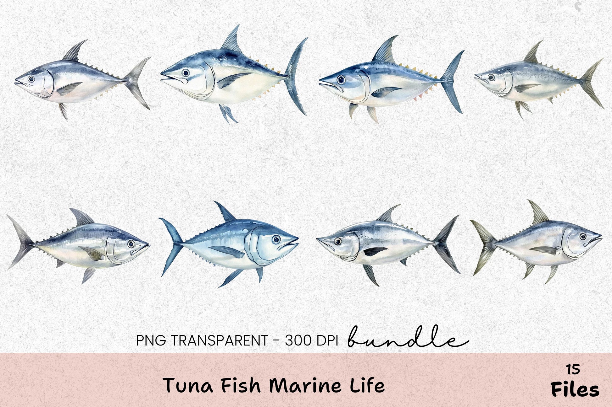 Tuna Fish Marine Life Clipart Bundle - CraftNest - Digital Crafting and Art