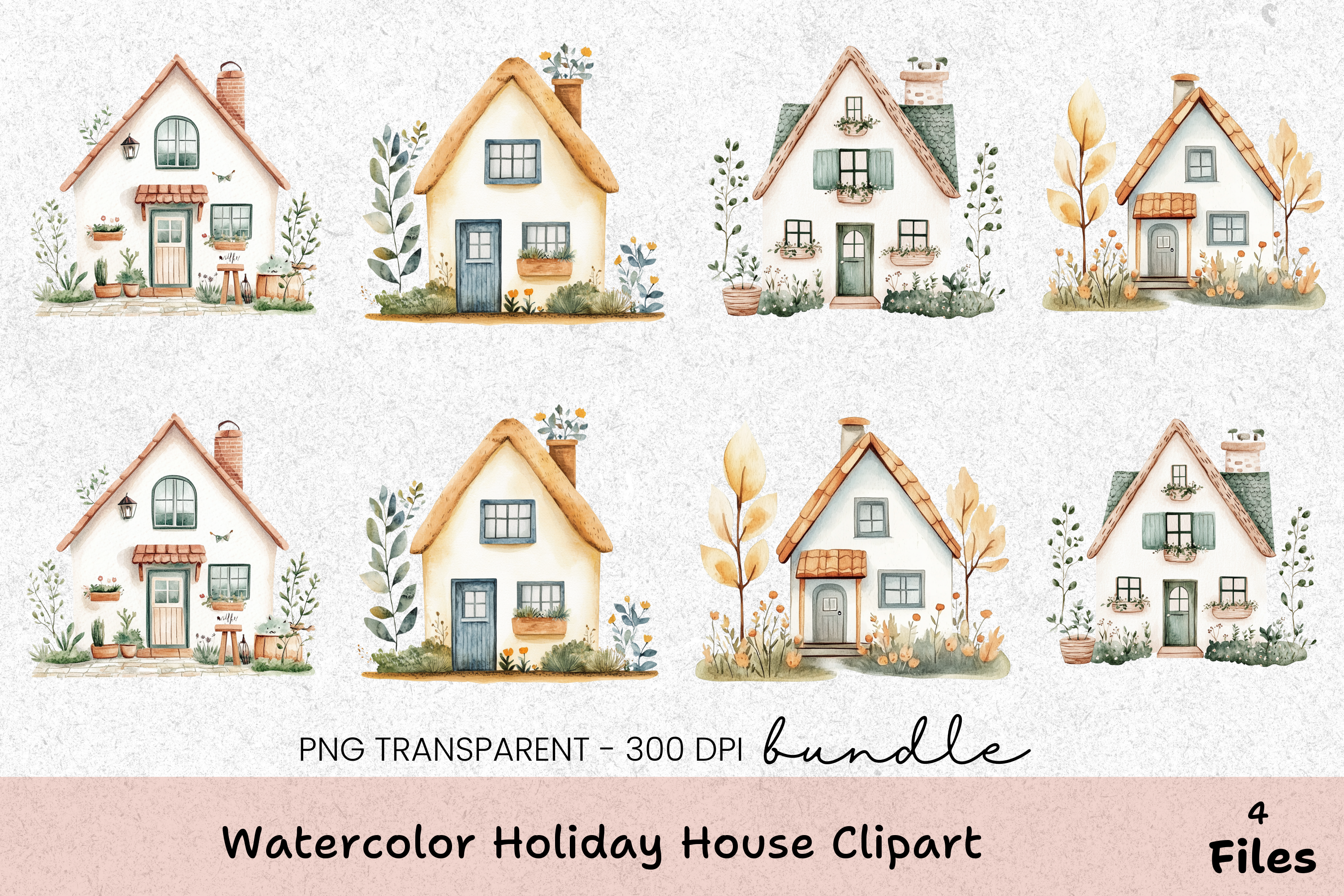 Holiday House Clipart Bundle