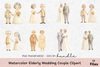 Elderly Wedding Couple Clipart Bundle