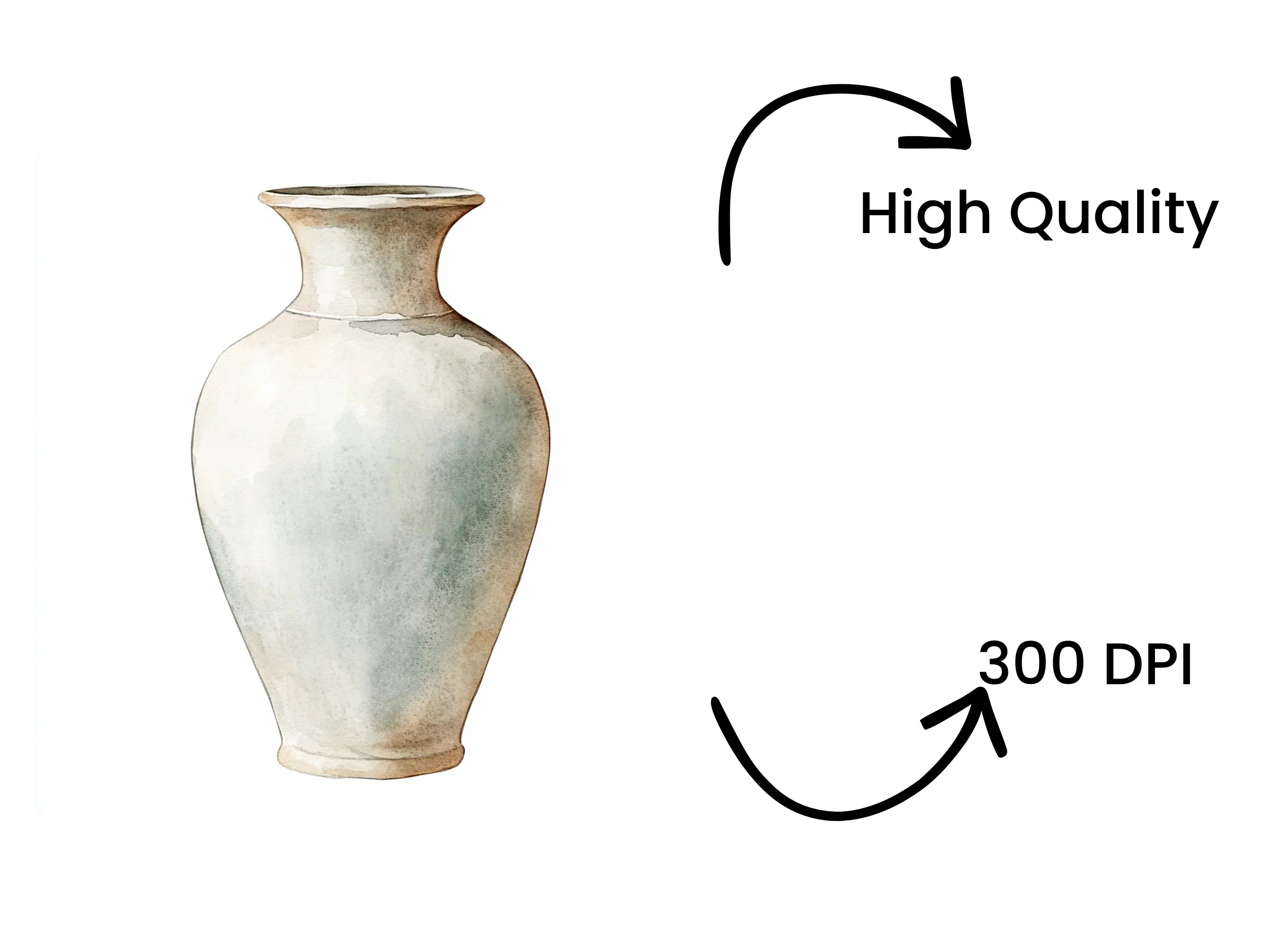 Rustic White Vase Clipart Bundle