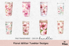 Floral Glitter Tumbler Wrap Designs Bundle