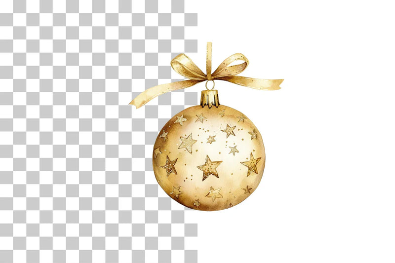 Golden Christmas Ornaments Clipart Bundle - CraftNest - Digital Crafting and Art