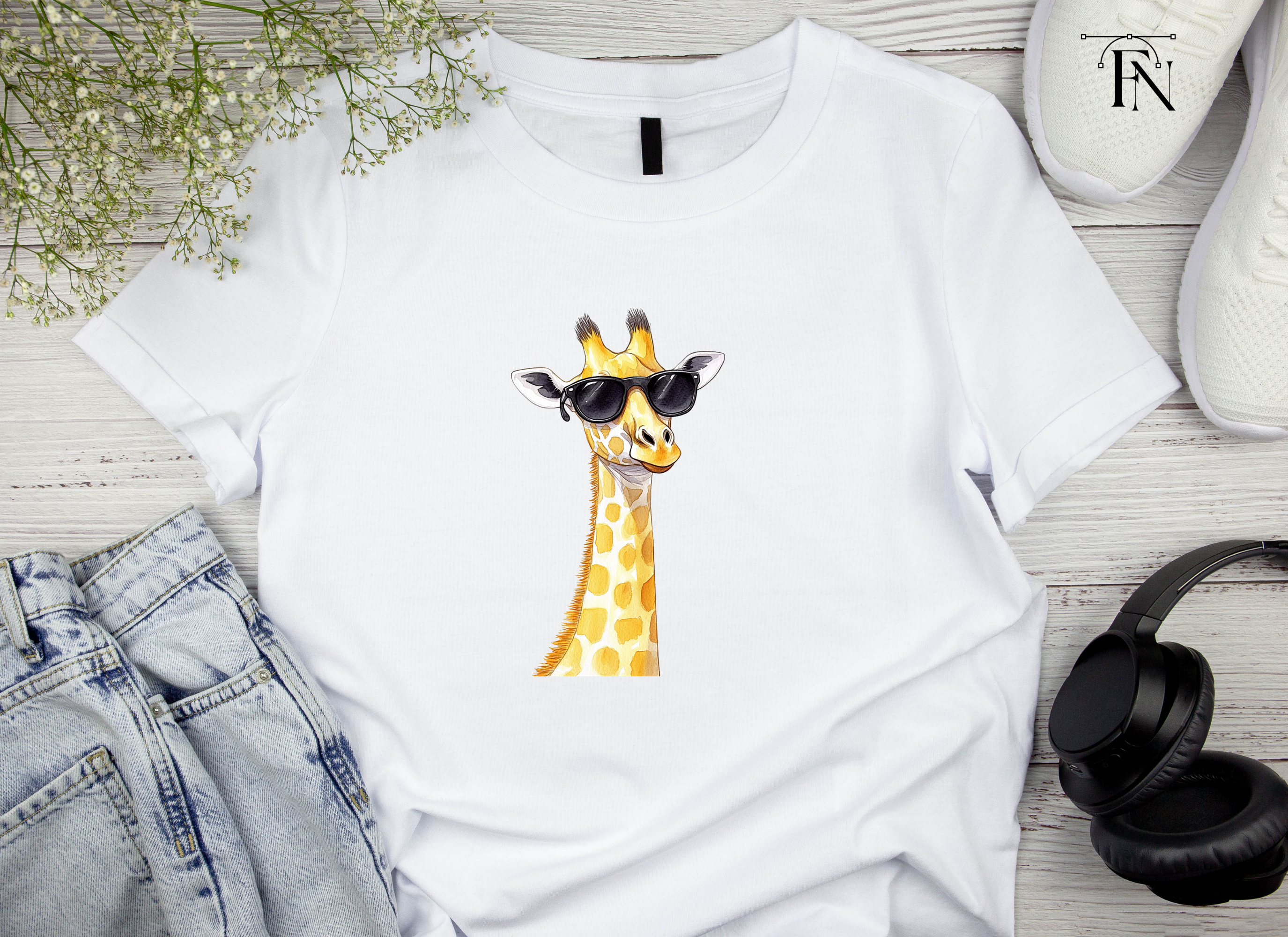 Cool Giraffe With Sunglasses Clipart Bundle