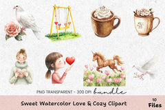 Sleeping Fawn with Rose Floral Clipart Bundle - CraftNest - Digital Crafting and Art