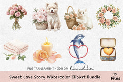 Sweet Love Story Clipart Bundle - CraftNest - Digital Crafting and Art