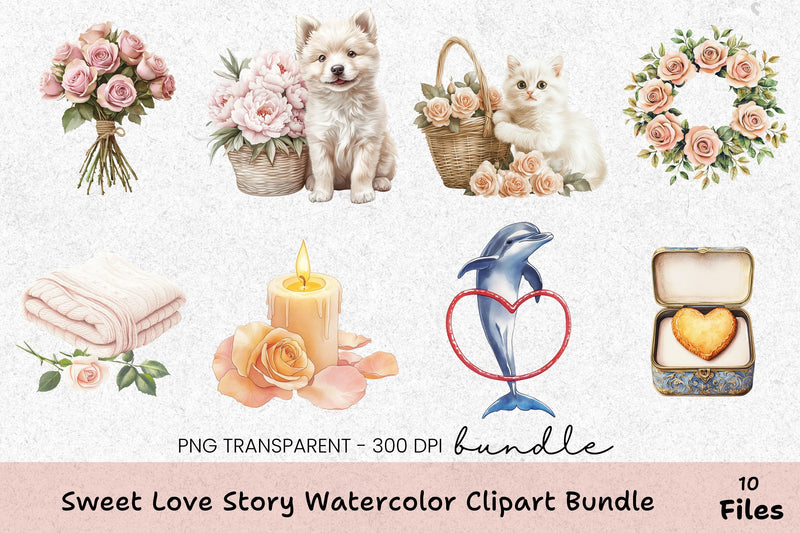 Sweet Love Story Clipart Bundle - CraftNest - Digital Crafting and Art