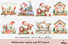 Santa and Elf Clipart Bundle - CraftNest - Digital Crafting and Art