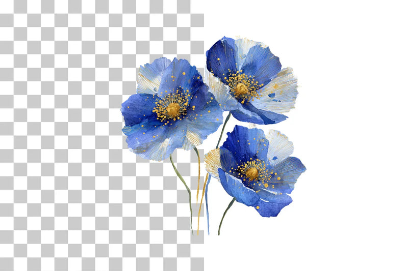 Blue Flower Clipart Bundle - CraftNest - Digital Crafting and Art