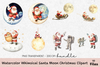 Whimsical Santa Moon Christmas Clipart Bundle