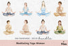 Meditating Yoga Woman Clipart Bundle